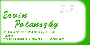 ervin polanszky business card